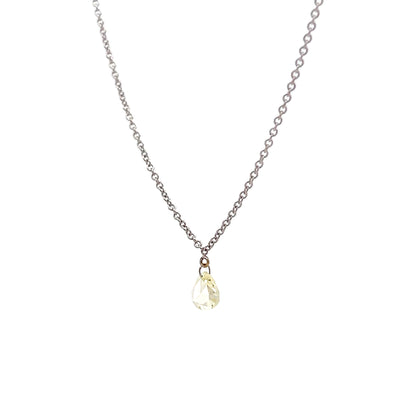 .30 Pear Rose Diamond Pendant Necklace in 14k