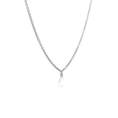 .27 Pear Rose Cut Diamond Pendant Necklace 14k