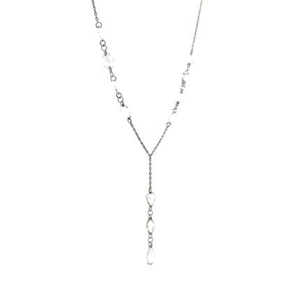 1.43 Pear Cut Diamond Drop Necklace in 18k White Gold