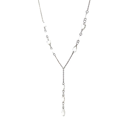1.43 Pear Cut Diamond Drop Necklace in 18k White Gold