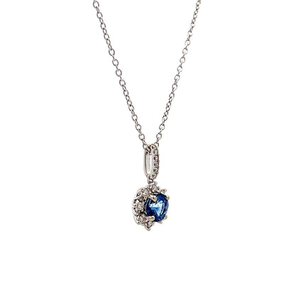 .89 Sapphire & Diamond Pendant Necklace in 14k