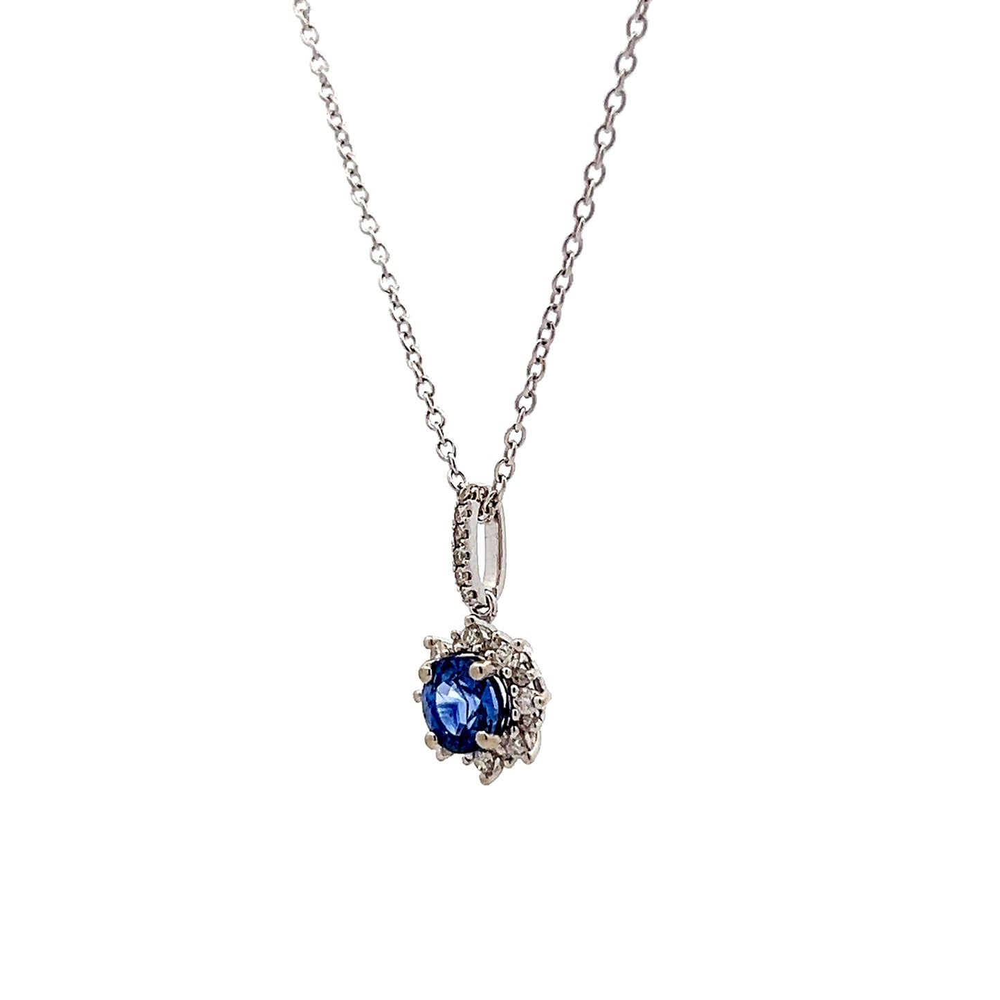 .89 Sapphire & Diamond Pendant Necklace in 14k