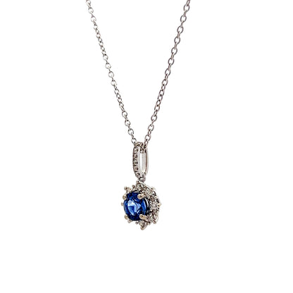 .89 Sapphire & Diamond Pendant Necklace in 14k