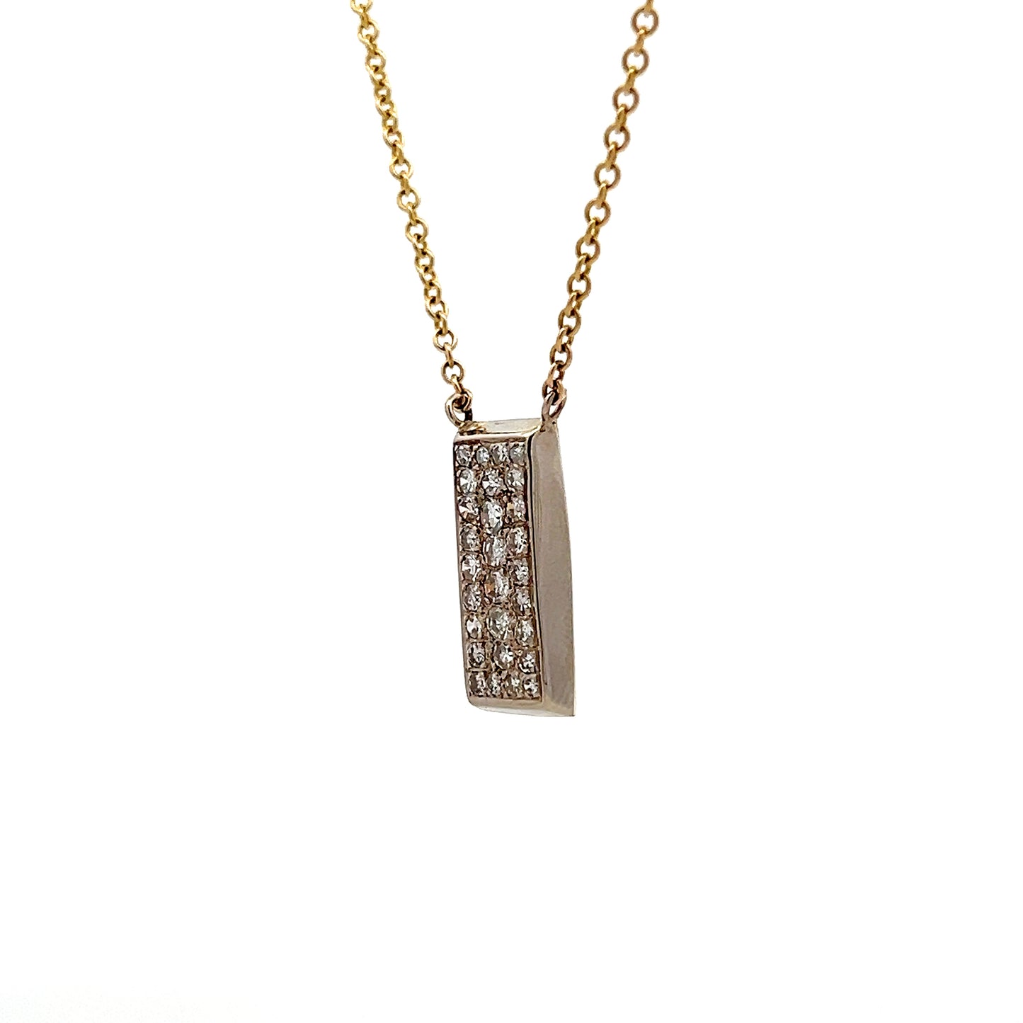 .81 Diamond Bar Pendant Necklace in 14k