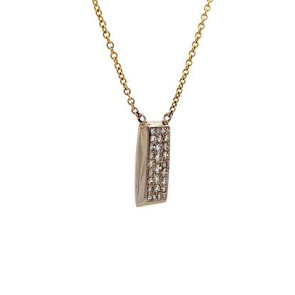 .81 Diamond Bar Pendant Necklace in 14k