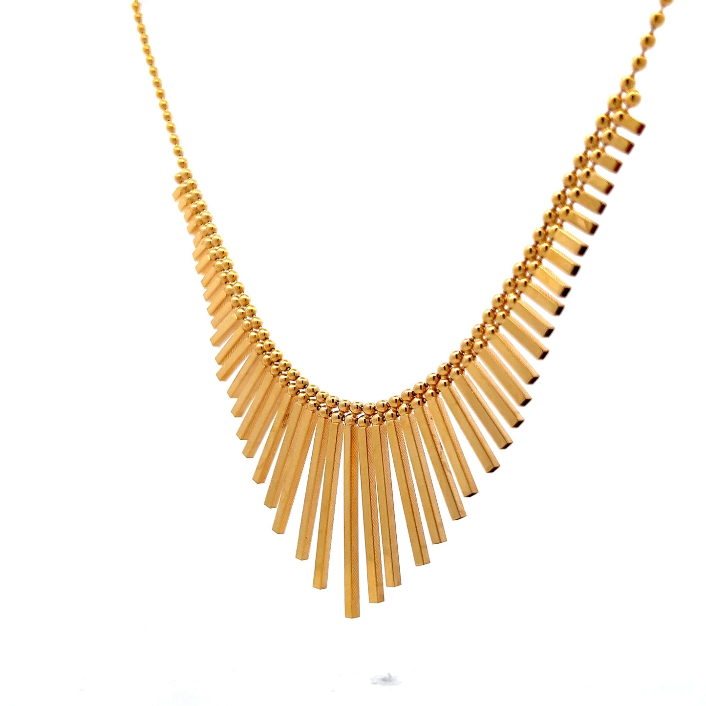 16 Inch Fringe Statement Necklace in 14k Yellow Gold
