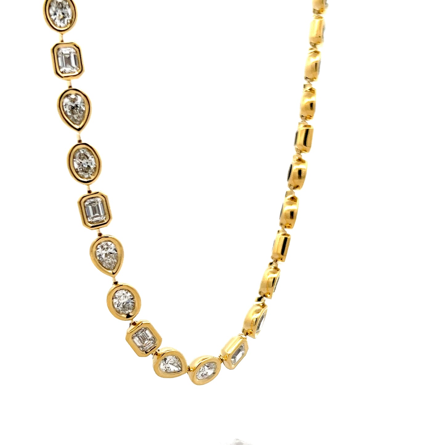 14.44 Mixed Diamond Cut Necklace in 18k Yellow Gold
