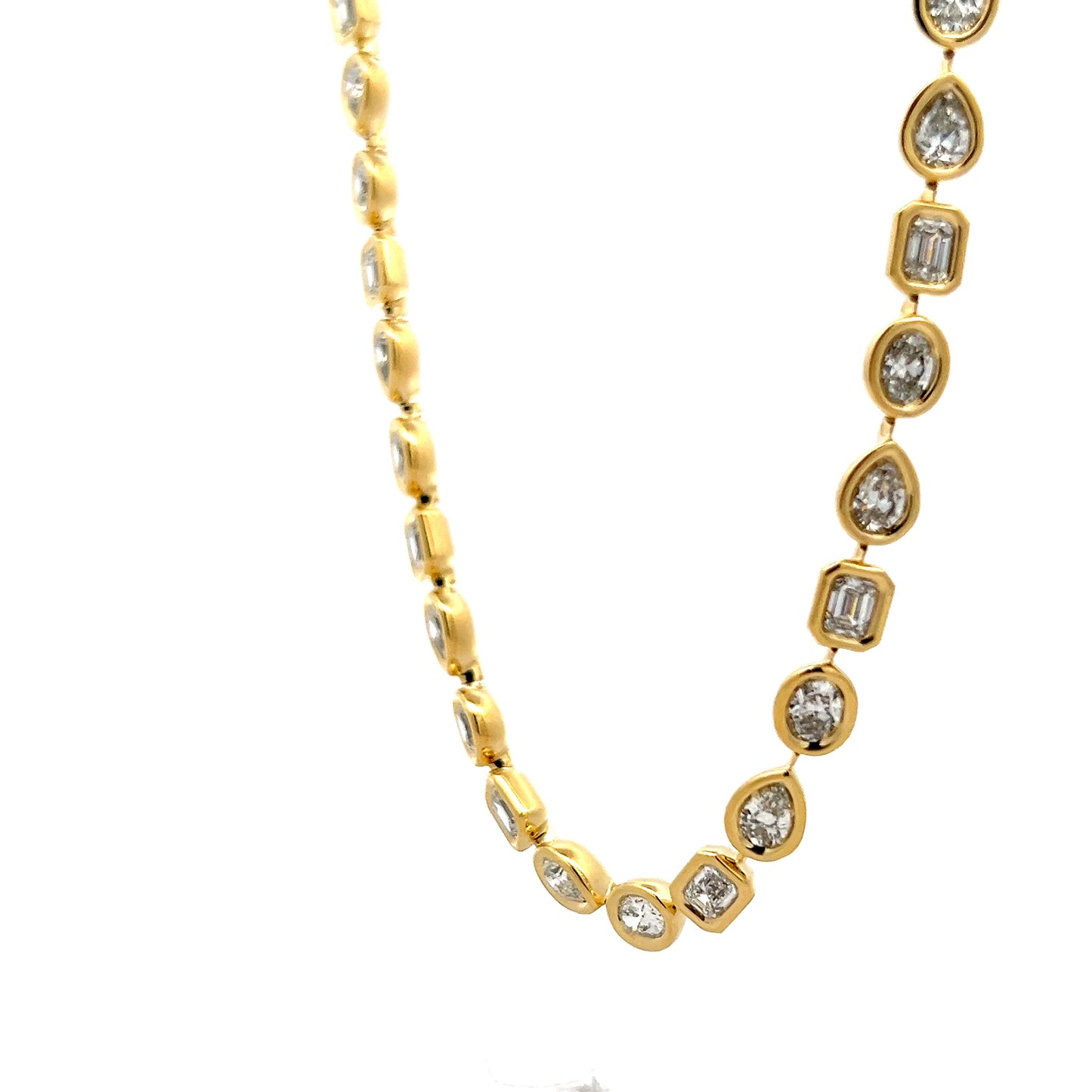 14.44 Mixed Diamond Cut Necklace in 18k Yellow Gold
