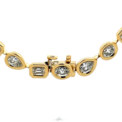 14.44 Mixed Diamond Cut Necklace in 18k Yellow Gold