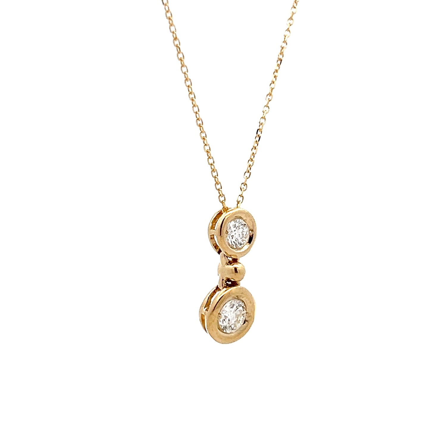 .72 Bezel Set Diamond Pendant Necklace in 14k