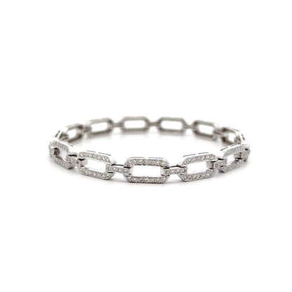 2.40 Geometric Pave Diamond Link Bracelet 18k