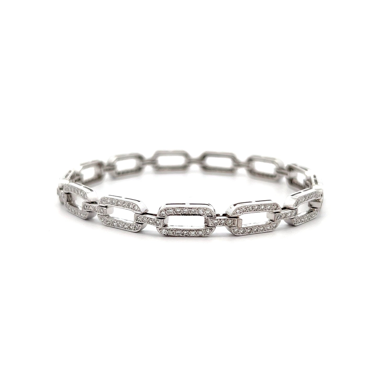 2.40 Geometric Pave Diamond Link Bracelet 18k