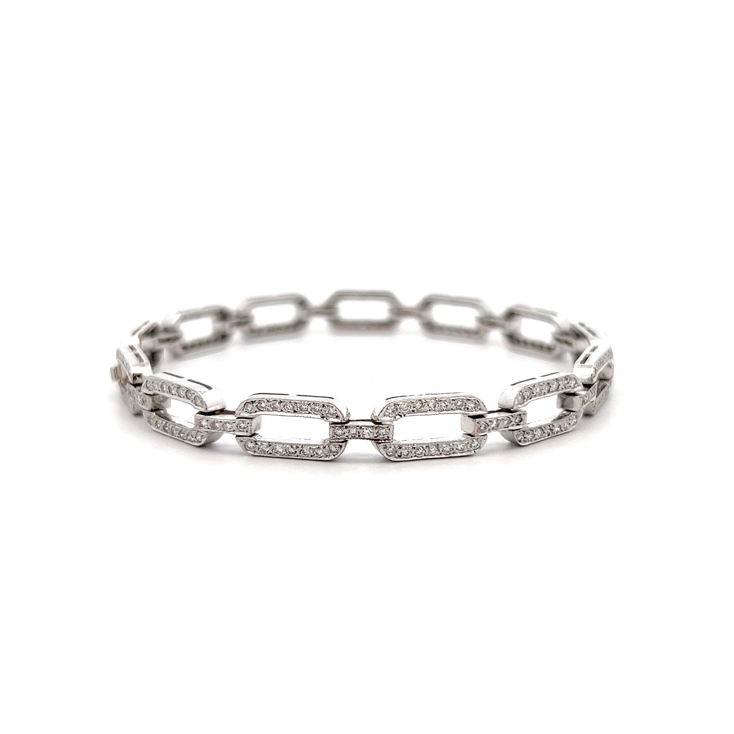 2.40 Geometric Pave Diamond Link Bracelet 18k