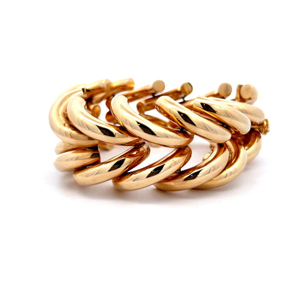 Wide 1980s Link Bracelet in 14k Yellow Gold