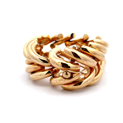 Wide 1980s Link Bracelet in 14k Yellow Gold