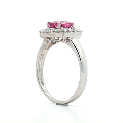 1.23 Cushion Pink Sapphire Engagement Ring Platinum