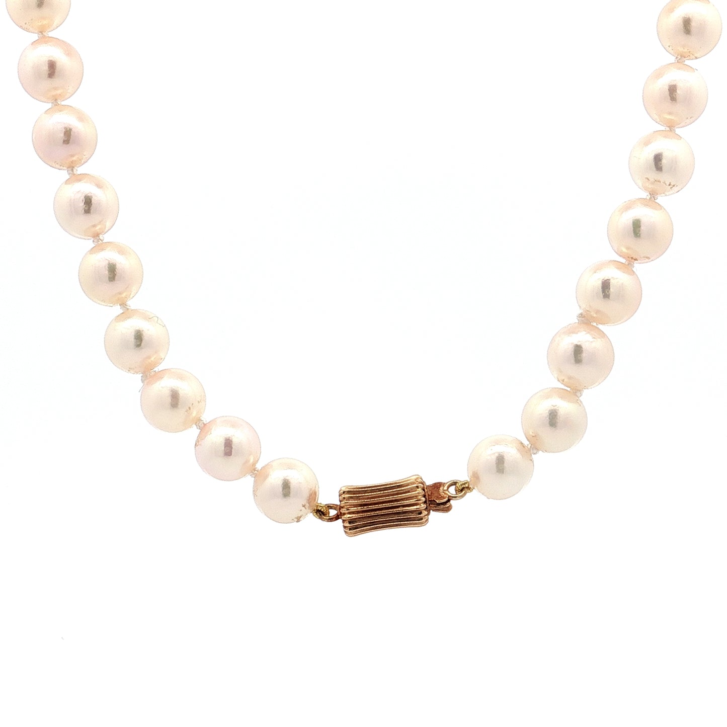 26 Inch Akoya Pearl Necklace 14k Yellow Gold