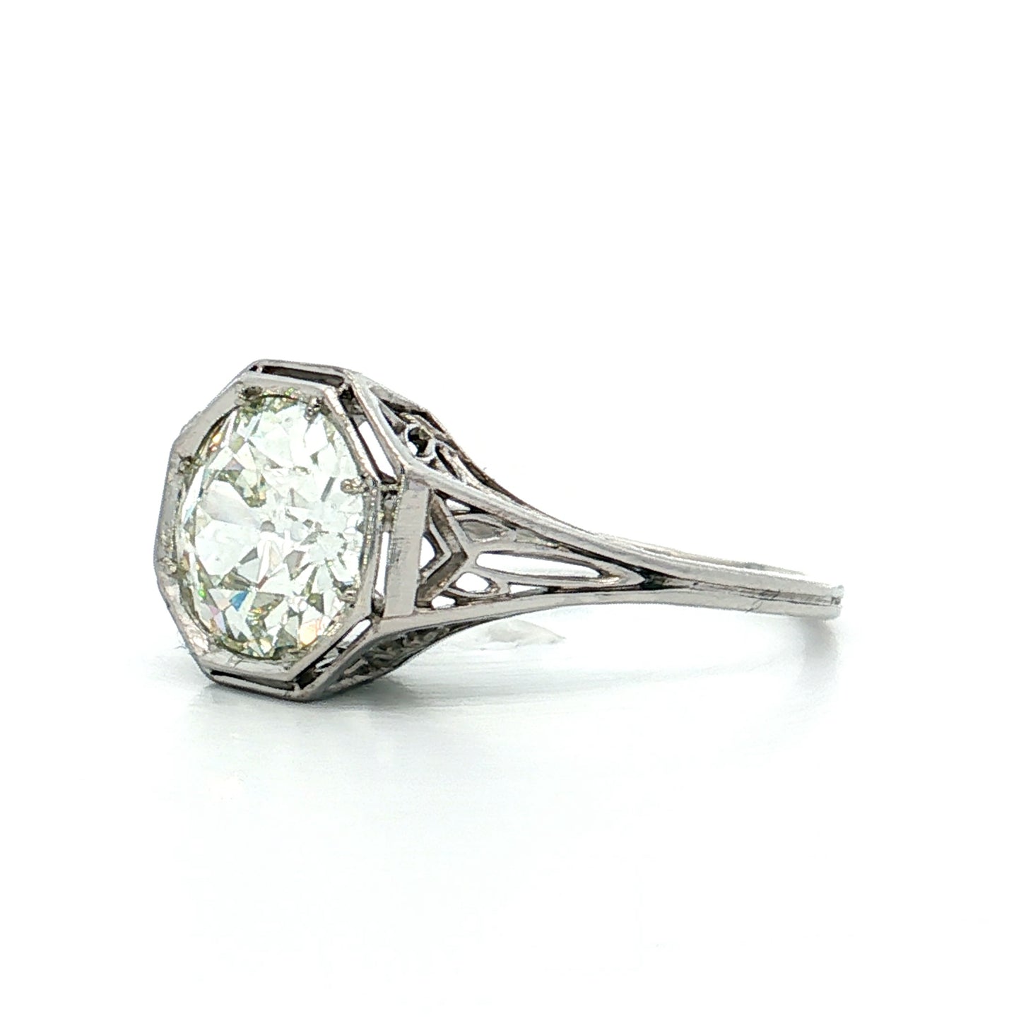 1.84 Vintage Art Deco Diamond Engagement Ring 18k