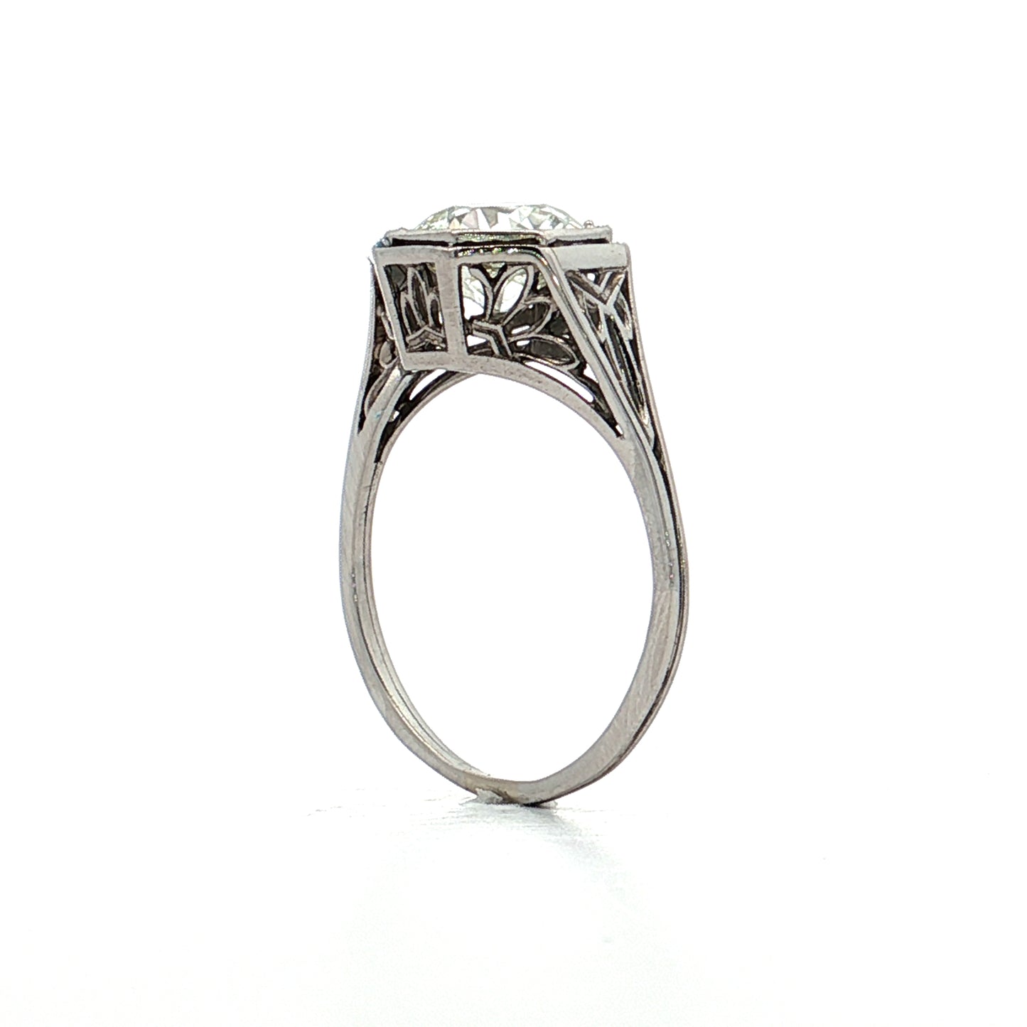1.84 Vintage Art Deco Diamond Engagement Ring 18k