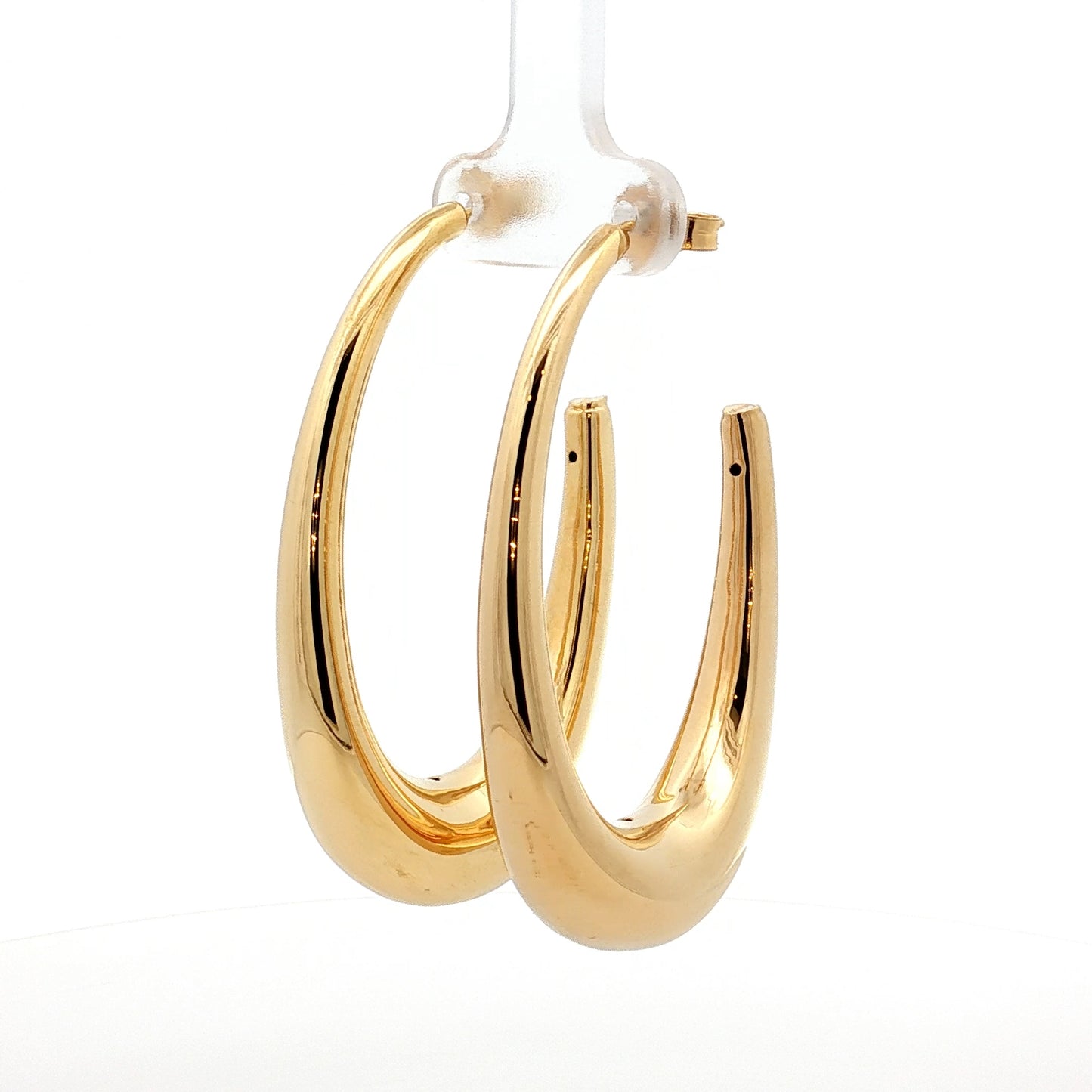 2 Inch J Hoop Earrings in 14k Yellow Gold