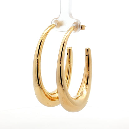 2 Inch J Hoop Earrings in 14k Yellow Gold