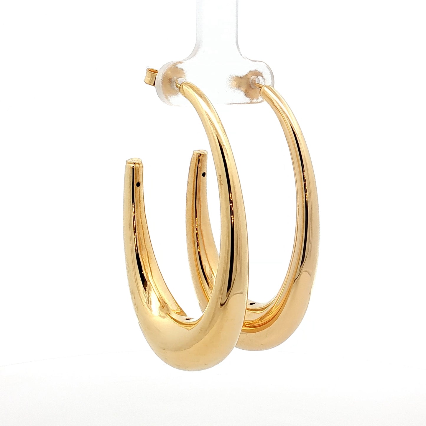 2 Inch J Hoop Earrings in 14k Yellow Gold