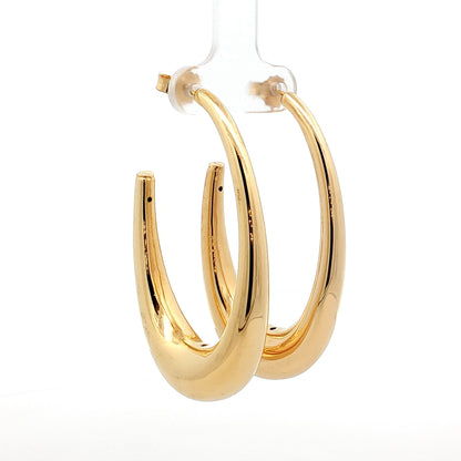 2 Inch J Hoop Earrings in 14k Yellow Gold