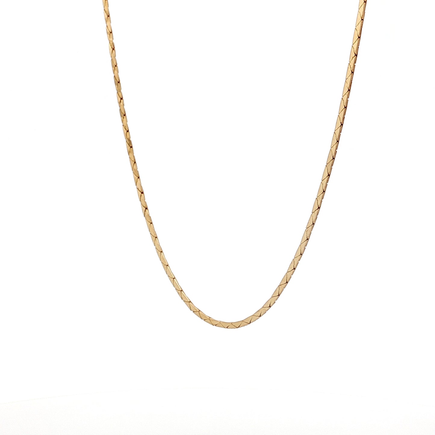 30 Inch Flat Triangle Link Chain Necklace in 14k