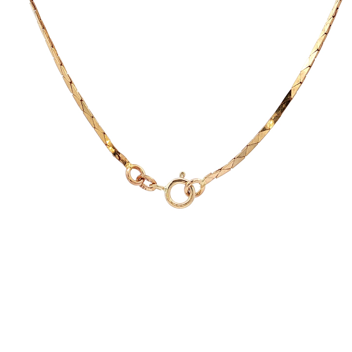30 Inch Flat Triangle Link Chain Necklace in 14k