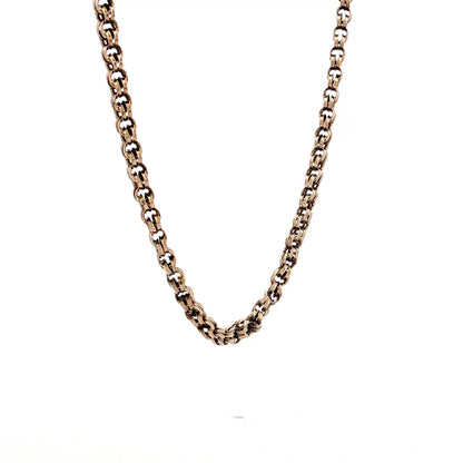 17 Inch Antique Victorian Rolo Chain Necklace in 14k