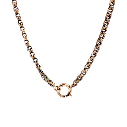 17 Inch Antique Victorian Rolo Chain Necklace in 14k