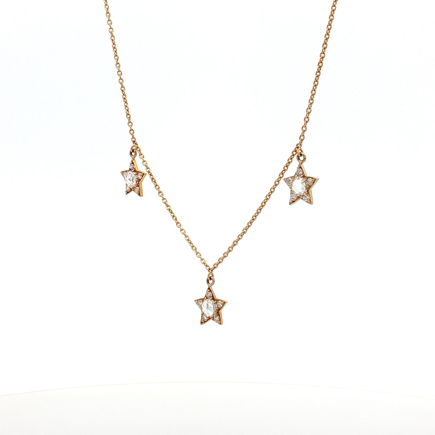 .49 Rose Cut Diamond Necklace in 18k Yellow Gold