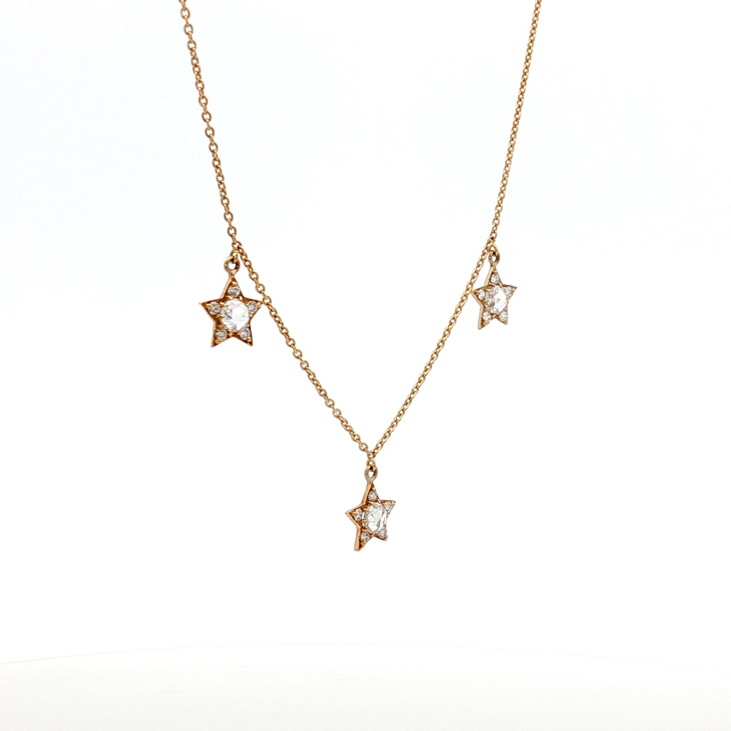 .49 Rose Cut Diamond Necklace in 18k Yellow Gold