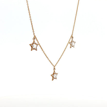 .49 Rose Cut Diamond Necklace in 18k Yellow Gold