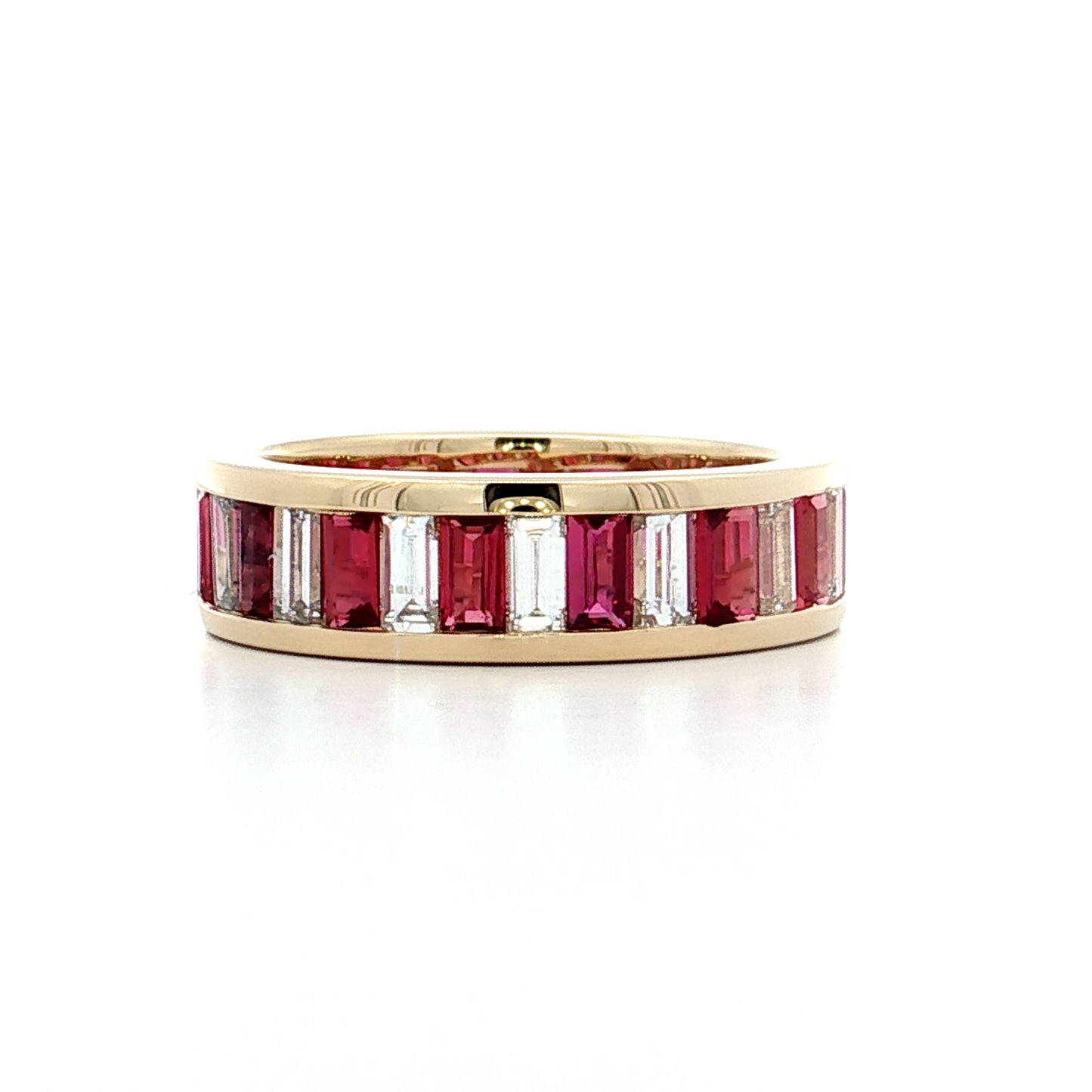 Diamond & Ruby Eternity Band in 14k Yellow Gold