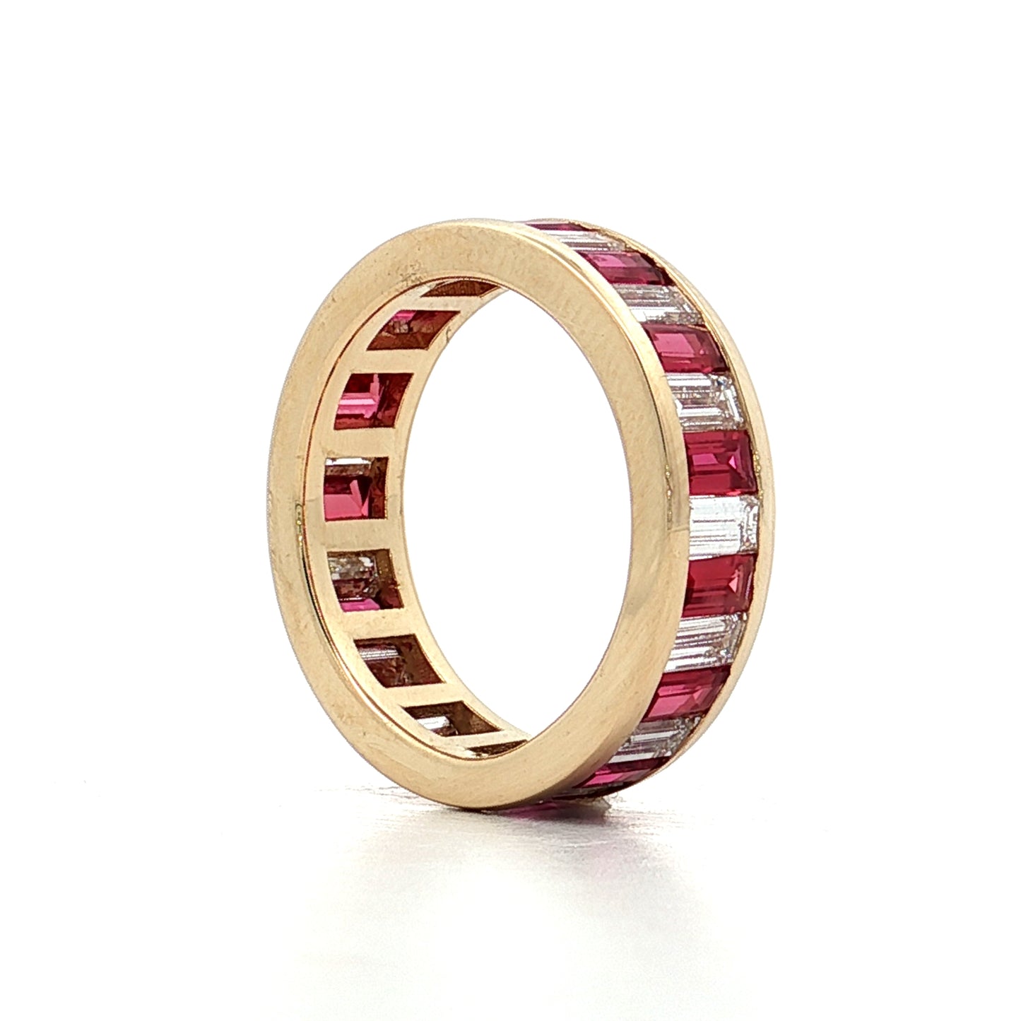 Diamond & Ruby Eternity Band in 14k Yellow Gold