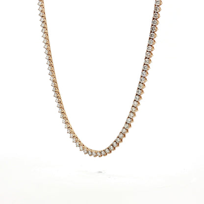6 Carat Diamond Tennis Necklace in 14k Yellow Gold