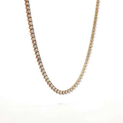 6 Carat Diamond Tennis Necklace in 14k Yellow Gold