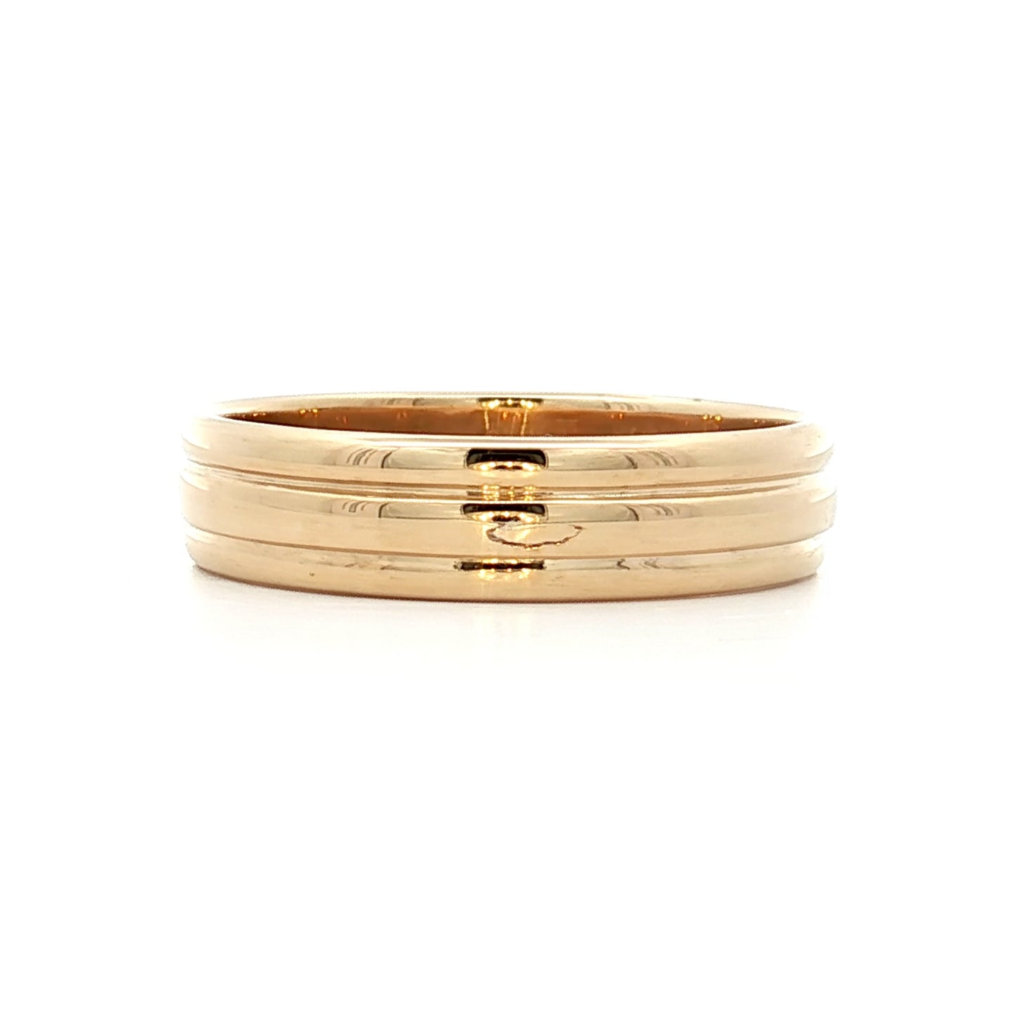 Vintage Mens Retro Triple Wedding Band in 14k Yellow Gold