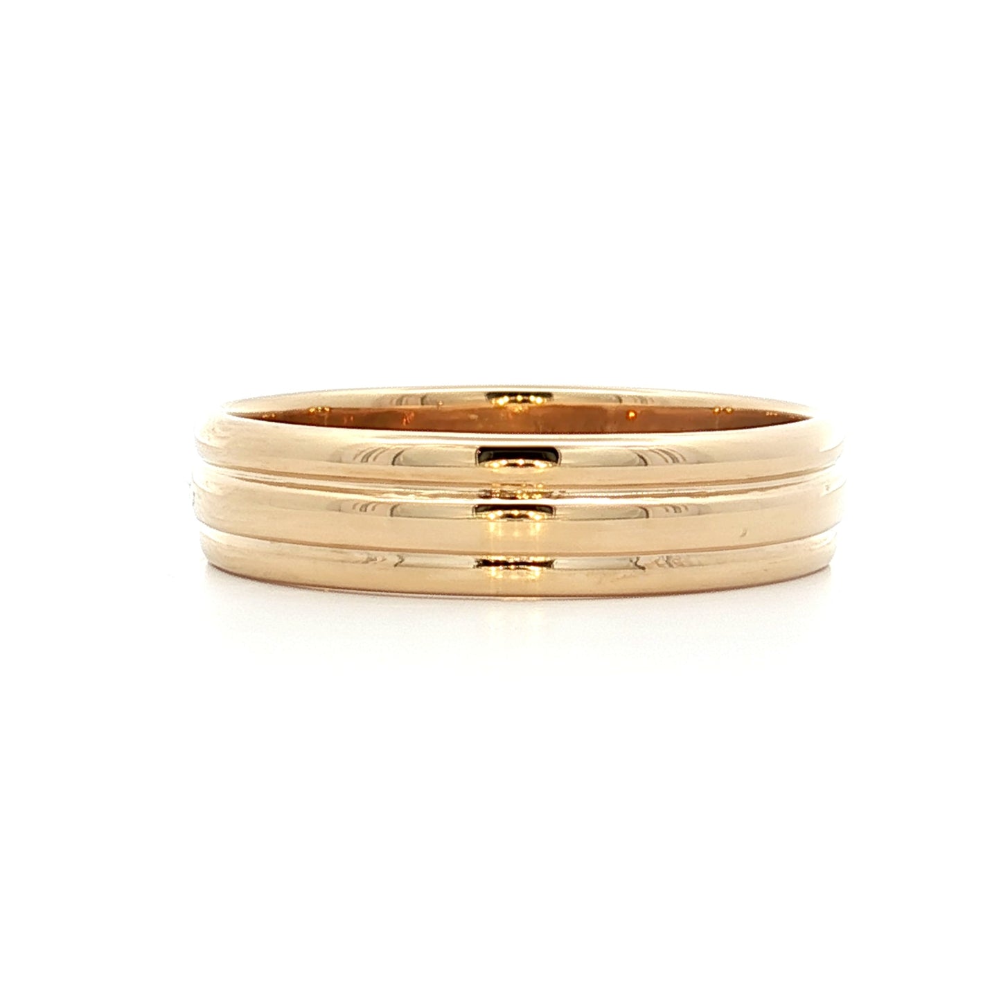 Vintage Mens Retro Triple Wedding Band in 14k Yellow Gold