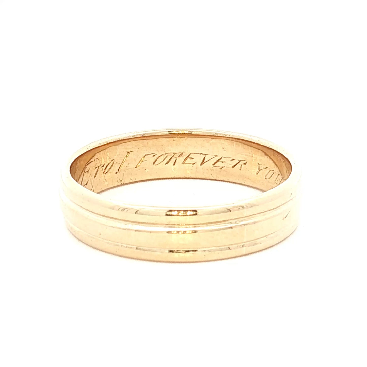 Vintage Mens Retro Triple Wedding Band in 14k Yellow Gold