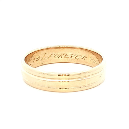 Vintage Mens Retro Triple Wedding Band in 14k Yellow Gold