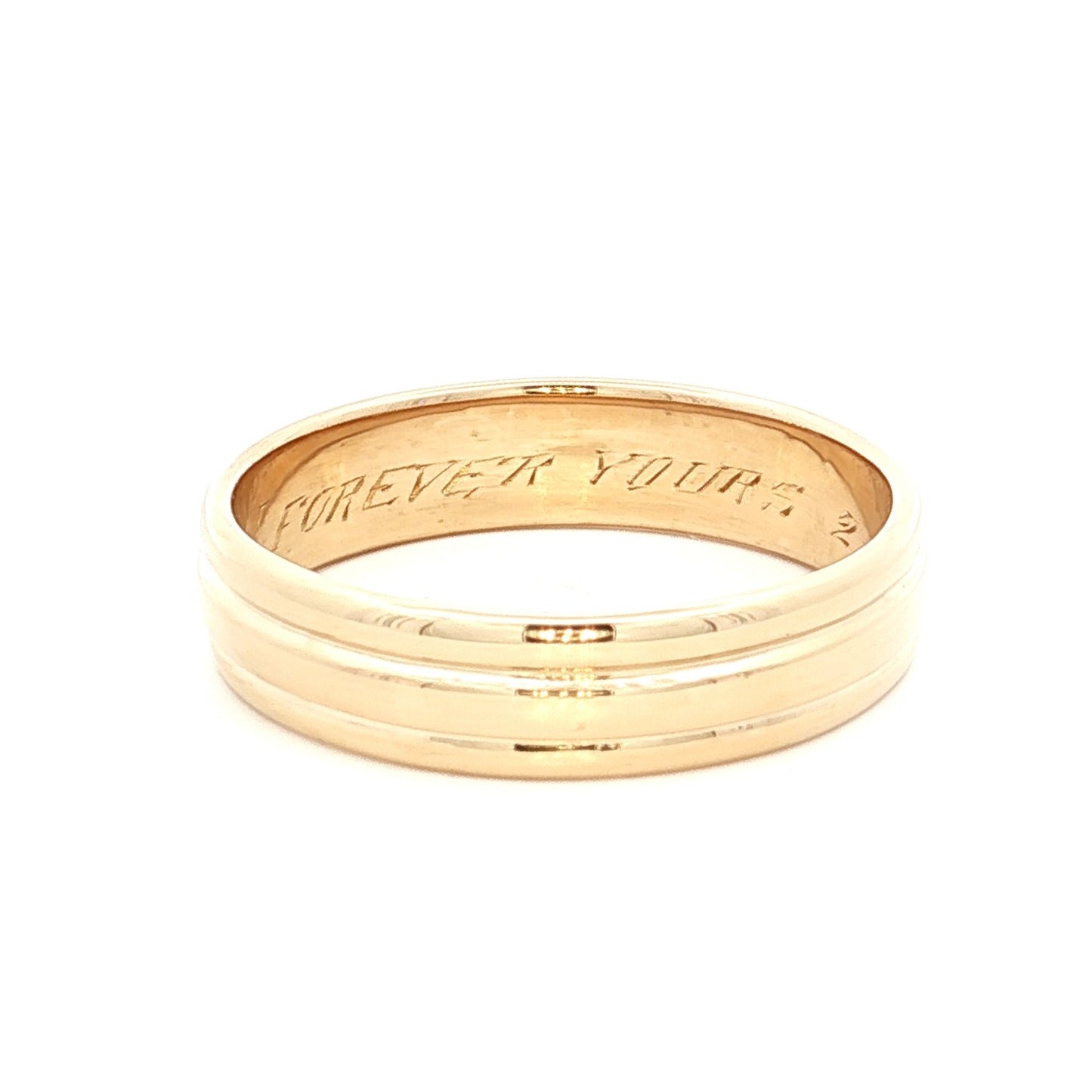 Vintage Mens Retro Triple Wedding Band in 14k Yellow Gold