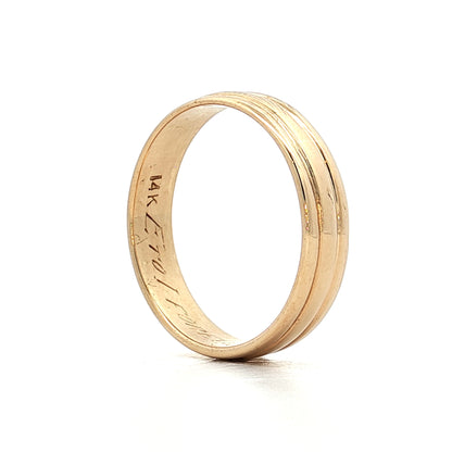 Vintage Mens Retro Triple Wedding Band in 14k Yellow Gold
