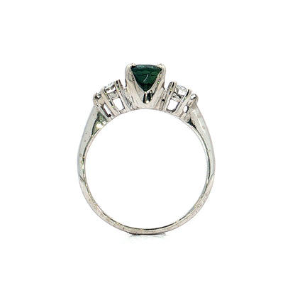 1.35 Oval Sapphire & Diamond Engagement Ring 14k