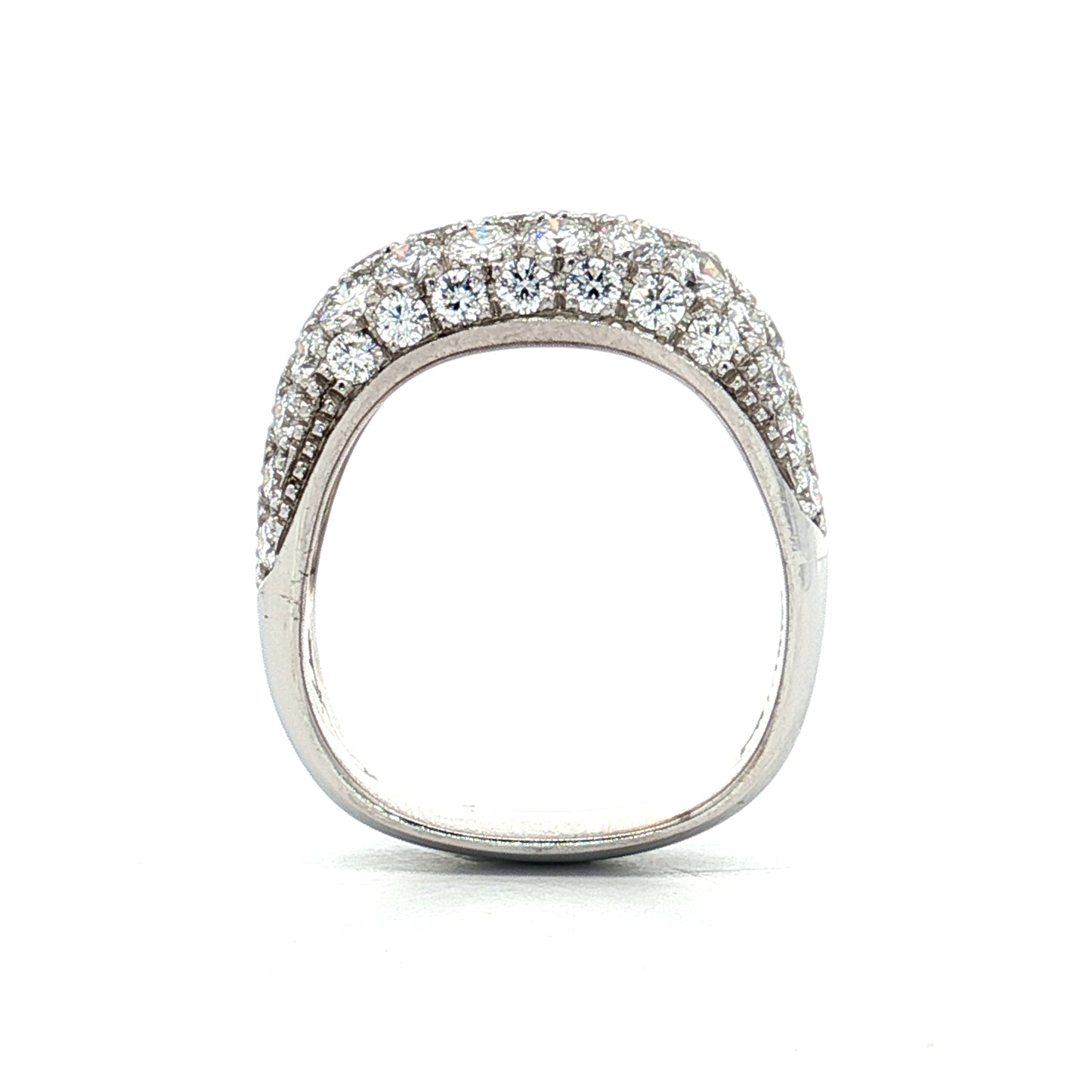 1.71 Pave Diamond Cocktail Ring in 18k/Platinum