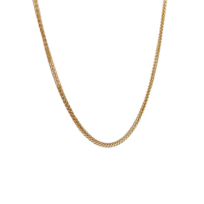 18" Wheat Chain Necklace in 18k Yellow Gold