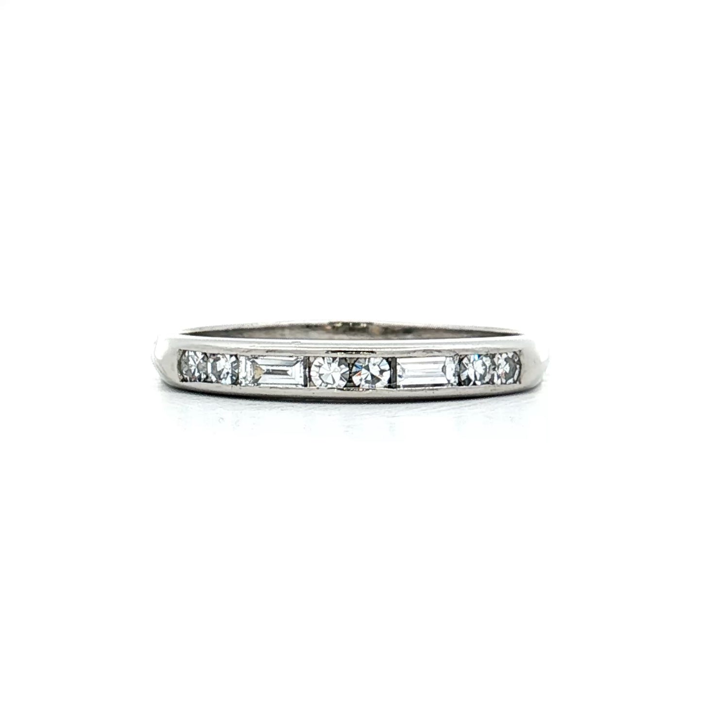 .84 Vintage Diamond Engagement Ring & Band in Platinum