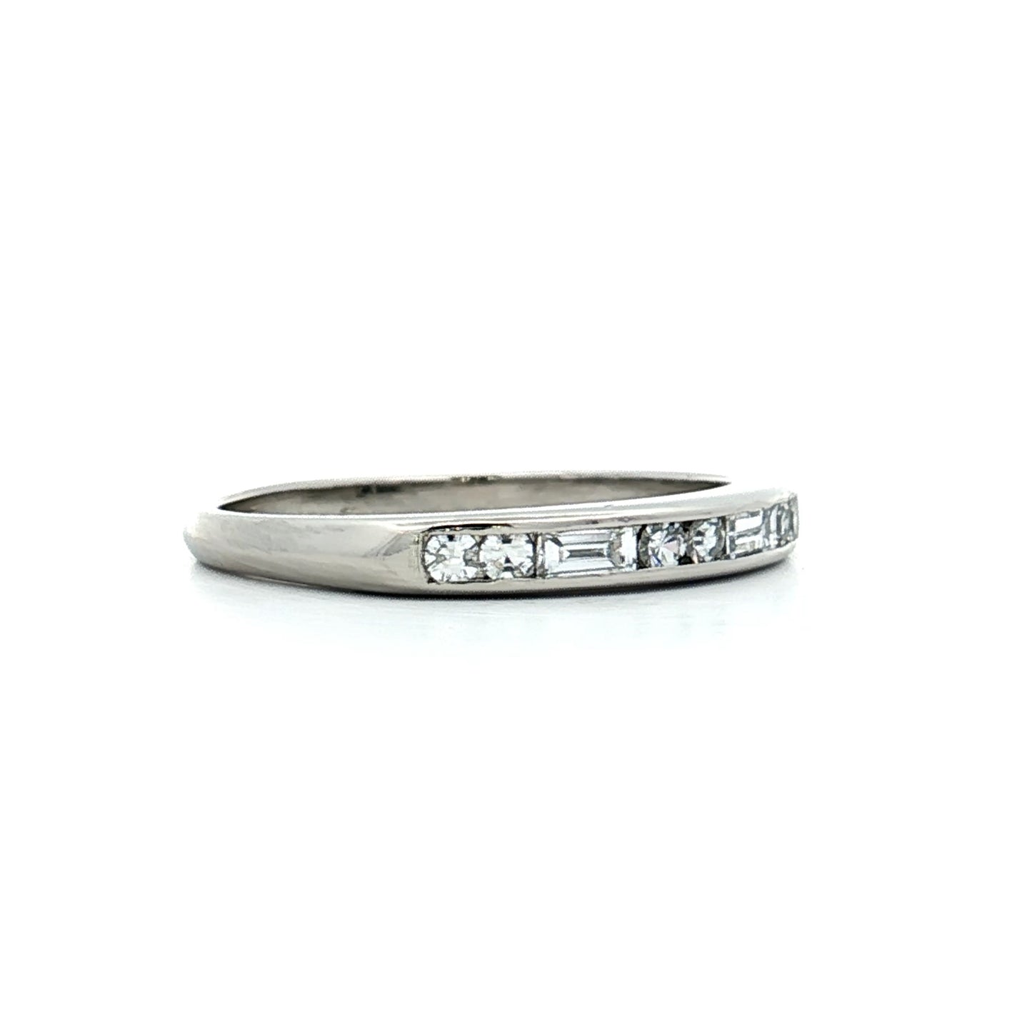 .84 Vintage Diamond Engagement Ring & Band in Platinum