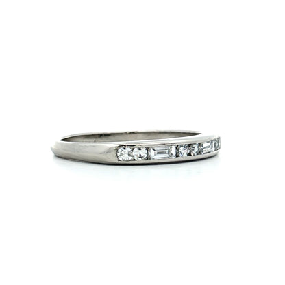 .84 Vintage Diamond Engagement Ring & Band in Platinum